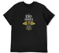 Lord of The Drinks One Beer to Rule Them Unisex Tees Men's T Shirt Black L