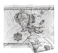 Lord of The Rings Blanc Middle Earth Map Plaid Ultra Doux au Toucher Soyeux - 152 x 127 cm