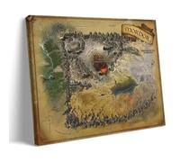 Lord of The Rings Mordor Map Poster Peinture décorative sur toile Art mural pour salon, chambre à coucher, art mural, impression d'image moderne, décoration de salle familiale, 40 x 60 cm