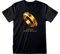Lord Of The Rings - "One Ring To Rule Them All" T-shirt Homme/Femme Unie HE748 (S) (Noir/Or)