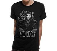 Lord Of The Rings - T-shirt WALK INTO MORDOR - Unisexe (XL) (Noir) - UTCI497 Noir G