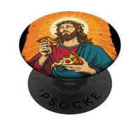 Lord Pizza Cherche des croyants et des Amoureux de Jésus-Christ PopSockets PopGrip Adhésif