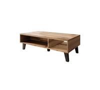 Lord - table basse - effet bois et noir - 110 cm - style industriel - Bois / Gris