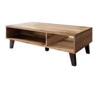 Lord - table basse - effet bois et noir - 110 cm - style industriel - Bois / Gris