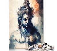 Lord Vishnu 1000 Pièces Puzzle Hindouisme pour Adultes et Adolescents, Puzzles pour Adultes, Jouets éducatifs d'apprentissage, 38 x 26 cm/1000 Pièces