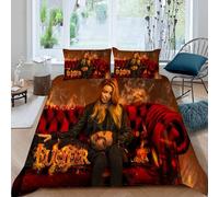 LORDOS Housse de Couette Lucifer Poster 90x190 cm 1 Personne 3D Parure de lit avec Fermeture Éclair Garcon Fille Microfibre Ensemble de Literie 3 Pièces avec 2 Taies d'oreiller 50x75