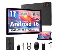 LORDWIT Tablette 11 Pouces, 36 Go de RAM 512 Go ROM/1 to TF, Double SIM 4G LTE Tablette avec Clavier, écran IPS HD 90 Hz, Octa Core, Widevine L1, Wi-FI, GPS, tablettes Android 15 avec étui/écouteur