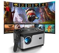 LORDWIT Vidéoprojecteur, Auto Focus/Keystone, 30000 Lumens 1080P FHD WiFi BT Video Projecteur 4K Supporté, Zoom 50%, Fêtes et Loisirs à Domicile