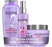 L'Oreal Elvive Hyaluron Mascarilla Hydratant 300Ch250+Serum, Pour Tous