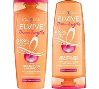 L'ORÉAL L'Oréal Paris Elvive Dream Longueurs Coffret shampoing et après-shampooing pour cheveux longs, traitement nourrissant et fortifiant pour prévenir la casse des cheveux, enrichi en huile de