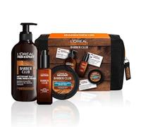 L'Oréal Men Expert BarberClub - Trousse Barbe + Visage + Cheveux pour Homme - Nettoyant 3-en-1 + Huile Barbe Longue + Crème Coiffante - À l'Huile Essentielle de Bois de Cèdre - Coffret 3 Produits