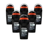 L'Oréal Men Expert Carbon Protect Déodorant anti-transpirant 4 en 1 protège contre l'humidité des aisselles et les odeurs corporelles et séduit par son parfum masculin (6 x 50 ml)