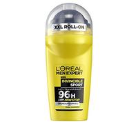 L'Oreal Men Expert Déo Roll-On Invincible Man, 96H Protection Sport Déo pour Hommes, Contrôle Sèche et Odeur du Corps 6 x 50 ml