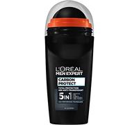 L'Oréal Men Expert Déodorant à bille 5 en 1 contre les odeurs, l'humidité, les bactéries et les résidus blancs jusqu'à 48 heures de fraîcheur, Carbon Protect 1 x 50 ml