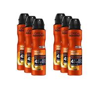 L'Oréal Men Expert Déodorant en spray efficace pour homme Idéal à haute température jusqu'à 45 °C Protection contre la chaleur 6 x 150 ml