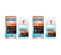 L'Oréal Men Expert - Gel Hydratant Visage pour Homme - Soin Maxi Désaltérant - Effet Glaçon Rafraîchissant - Technologie Air-Gel - Tous Types de Peaux - Hydra Energetic - 50 ml (Lot de 2)