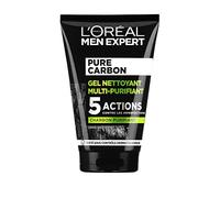 L'Oréal Men Expert - Gel Nettoyant Multi-Purifiant Visage Homme - Anti-Impuretés & Imperfections - Usage Quotidien - Enrichi en Charbon - Peaux Grasses - Pur Charbon - 100 ml