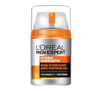 L'Oréal Men Expert Hydra Energetic Soin Hydratant Anti-Fatigue 50ml | Vitamine C Pure 10%, Combat 5 signes fatigue, Texture gel-crème légère, Pénétration instantanée