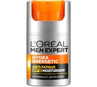 L'Oréal Paris Men Expert Crème hydratante protectrice anti-fatigue avec SPF 15 pour homme 50 ml Hydra Energetic Hydra avec vitamine C*, pour peaux fatiguées et sèches, hydrate et protège la peau