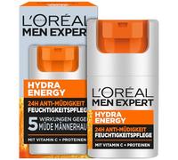 L'Oréal Men Expert Hydra Energy Soin du visage contre la peau fatiguée pour homme Crème hydratante 24H anti-fatigue pour homme avec vitamine C et protéines 1 x 50 ml