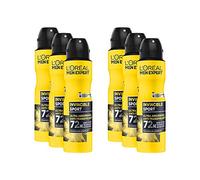 L'Oréal Men Expert Invincible Sport Déodorant anti-transpirant en spray avec protection contre le séchage 72 H, Lot de 6 (6x150 ml)