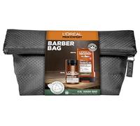 L'Oréal Men Expert Kit de soin de barbe pour homme avec crème pour le visage, gel douche et trousse de toilette, cadeaux pour homme avec huile de bois de cèdre, Barber Club, 1 x 50 ml, 1 x 250 ml