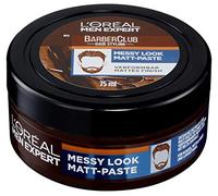 L'Oréal Men Expert Messy Look Pâte mate pour hommes, cire coiffante pour cheveux pour une tenue forte, pommade pour une finition mate, Barber Club, 1 x 75 ml