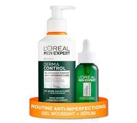 L'Oréal Men Expert - Routine Anti-Imperfections - Gel Moussant Purifiant + Sérum - Enrichie en Acide Salicylique & Niacinamide - Derma Control - 260 ml + 30 ml