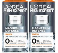 L'Oréal Men Expert Sensitiv Soin du visage pour homme, crème hydratante apaisante pour les peaux sensibles, crème pour le visage pour homme avec magnésium et acide hyaluronique, défense au magnésium 1