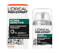 L'Oréal Men Expert - Soin Hydratant Apaisant Visage pour Homme - Hydratation 24H - Enrichi à la Sève Naturelle de Bouleau - Sans Alcool - Pour Peaux Sensibles - Hydra Sensitive - 50 ml