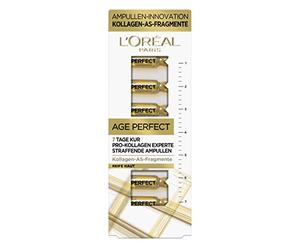L'Oréal Paris 7 ampoules raffermissantes de jour pour la peau mature, soin du visage anti-vieillissement avec l'effet anti-rides, fragments de collagène AS, expert du collagène parfait d'âge pro
