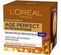 L'Oréal Paris - Age Perfect 60+ - Baume Riche Réparateur Nuit - Pour Peaux Matures Dénutries - Nutrition Intense - 50 ml