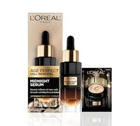 L'Oreal Paris Age Perfect Cell Renewal Midnight Sérum visage anti-âge avec antioxydant breveté, rides douces, ferme, revitalisant + échantillons de crème pour les yeux, 1 kit