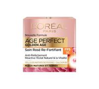 L'ORÉAL PARIS - AGE PERFECT GOLDEN AGE - SOIN FPS 20 ROSÉ RE-FORTIFIANT - CRÈME DE JOUR ANTI-RELÂCHEMENT & ECLAT - ENRICHI EN CELLULES NATIVES DE PIVOINE ET CALCIUM/VITAMINE B3 - 50 ML
