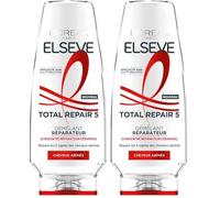 L'Oréal Paris - Après-Shampooing Reconstituant - Répare & Renforce la Fibre - Pour Tous Types de Cheveux Abîmés - Enrichi en Concentré Réparateur Céramides - Elseve Total Repair 5-300 ml (Lot de 2)