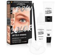 L'Oréal Paris Brow Color 7.0 Coloration pour sourcils pour un look éclatant et parfaitement soigné, sans ammoniaque, jusqu'à 10 applications par paquet, marron foncé, 7.0