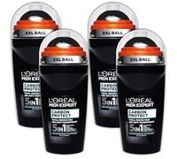 L'Oréal Paris Carbon Protect Lot de 4 déodorants roll-on 5 en 1 pour homme 4 x 50 ml