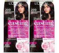 L'Oréal Paris Casting Crème Gloss 200 teinture pour cheveux - Ébène Noir (Lot de 2)
