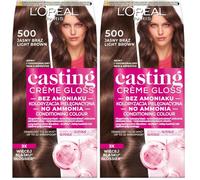 L'Oréal Paris Casting Crème Gloss 500 teinture pour cheveux - Châtain clair (Lot de 2)