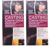 LOreal Paris Casting Creme Gloss Baño De Color 200 Negro Ébano (Lot de 2)