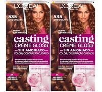 LOreal Paris Casting Creme Gloss Baño De Color 535 Chocolate (Lot de 2)