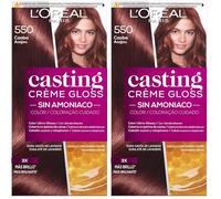 LOreal Paris Casting Creme Gloss Baño De Color 550 Caoba (Lot de 2)
