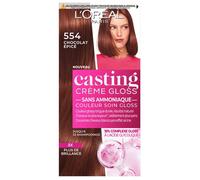 L’ORÉAL PARIS - Coloration Cheveux Semi-Permanente Ton sur Ton - Couleur Soin Gloss - Sans Ammoniaque - Casting Crème Gloss - Nuance : Chocolat Epicé (554)
