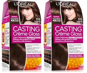 L'Oréal Paris Casting Creme Gloss, tratamiento colorante para el cabello, sin amoniaco para una fragancia agradable. Marron Chocolat 515 (Lot de 2)