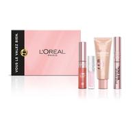 L'Oréal Paris - Coffret Maquillage Natural Glow - 4 produits - Mascara Big Deal, Enlumineur Lumi Glotion, Lumi Blush Liquide, Gloss Plump Ambition à l'Acide Hyaluronique