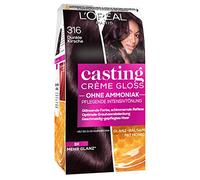 L'Oréal Paris Coloration sans ammoniaque et sans silicone, teinte intensive nourrissante avec baume gloss-reflex, casting crème gloss coloration cheveux, n°316 cerise noire, 1 pièce