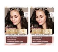 L'Oréal Paris Couleur Permanente Excellence Crème Universal Nude 3U Châtain Foncé Universel Coloration Triple Traitement Couvre 100% des Cheveux Blancs Sans Ammoniaque - 2 Teintes