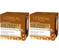 L'Oréal Paris - Crème de Jour Anti-Âge - Soin Réparateur, Anti-Relâchement & Nourrissant - Concentré en Miel de Manuka & Calcium B5 - Pour Peaux Matures - Age Perfect - Nutrition Intense - 50 mL