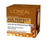 L'Oréal Paris - Crème de Jour Anti-Âge - Soin Réparateur, Anti-Relâchement & Nourrissant - Concentré en Miel de Manuka & Calcium B5 - Pour Peaux Matures - Age Perfect - Nutrition Intense - 50 mL