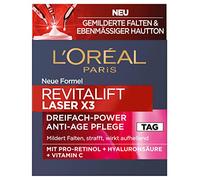 L'Oréal Paris Soin du visage de jour, raffermissant et revitalift Laser X3, avec acide hyaluronique, vitamine C et pro-rétinol, Revitalift Laser X3, 50 ml